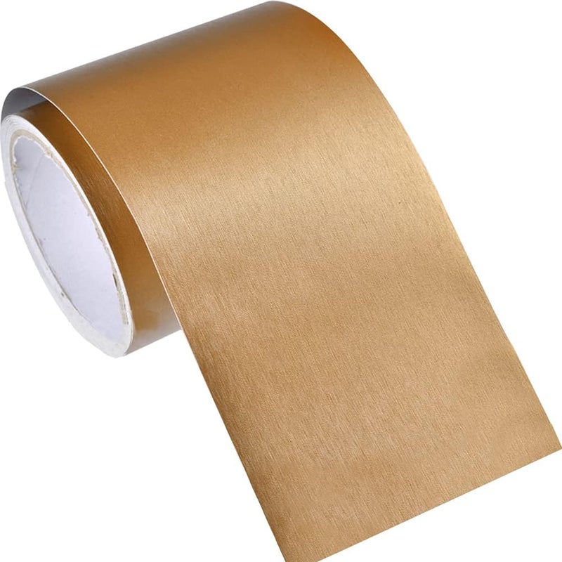 Kelendle Metallic Wallpaper Border Peel and Stick Flexible Molding Trim Self Adhesive Decorative Wall Lines Border Lines for Bathroom Kitchen Hotel DIY Home Decoration 4.2x196.8 Gold - Image 1